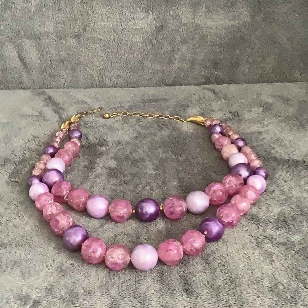 Vintage arthur pepper 2-stand purple necklace
